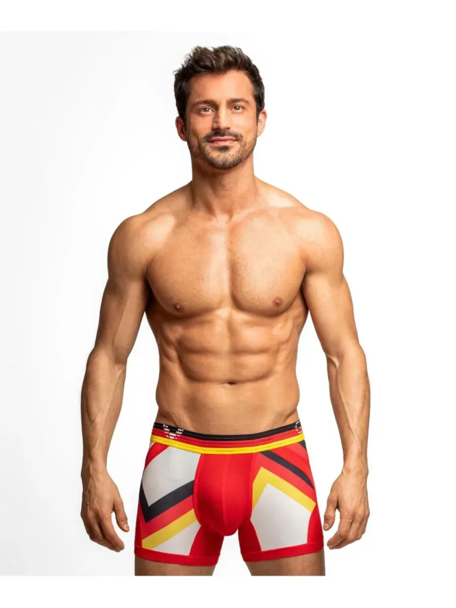 Мужские трусы-слипы с анатомической поддержкой SOCCER EDITION Anatomic Trunk Rounderbum — изображение 1 из 4, красный/белый