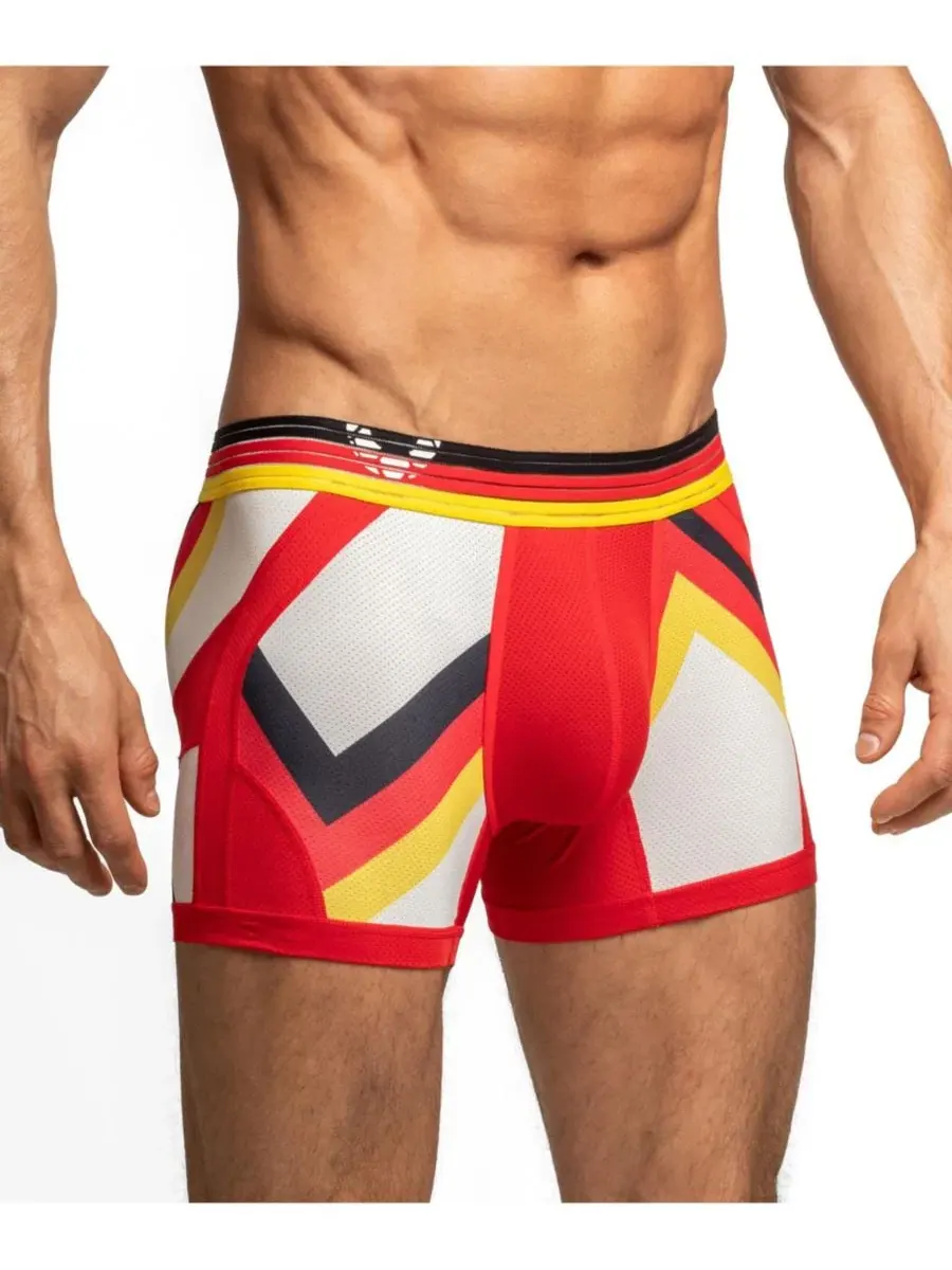 Мужские трусы-слипы с анатомической поддержкой SOCCER EDITION Anatomic Trunk Rounderbum — изображение 2 из 4, красный/белый
