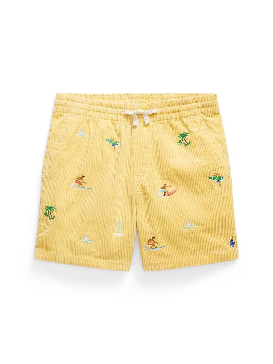 Детские вельветовые шорты Polo Prepster с вышивкой, размер 8-20 Polo Ralph Lauren — изображение 4 из 5, желтый