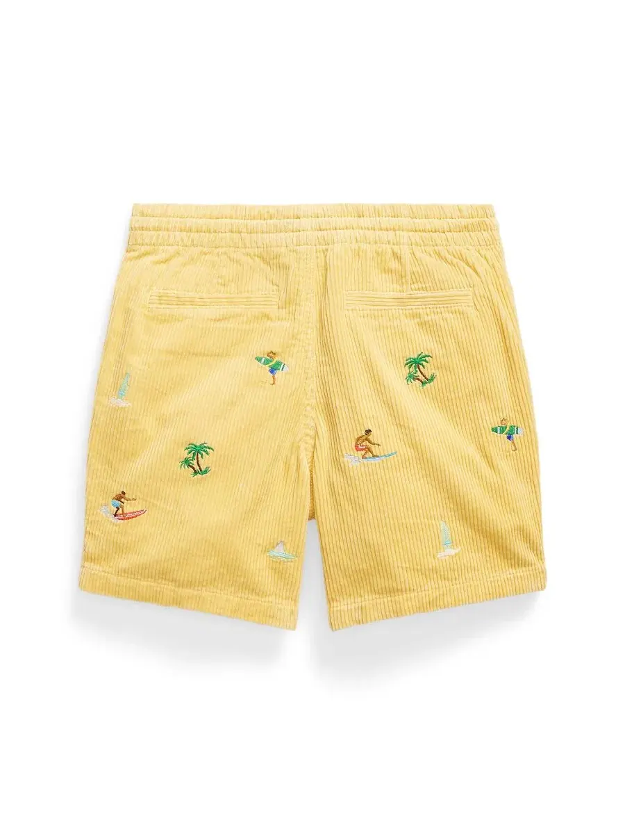 Детские вельветовые шорты Polo Prepster с вышивкой, размер 8-20 Polo Ralph Lauren — изображение 5 из 5, желтый