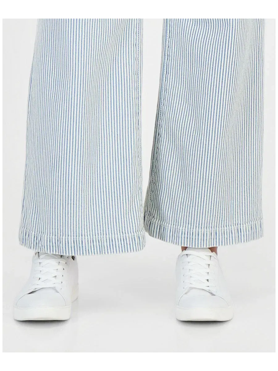 Джинсы-трапеция с широкими штанинами, модель Petite Engineer Stripe Pull-On Wide-Leg Jeans Style & — изображение 5 из 6