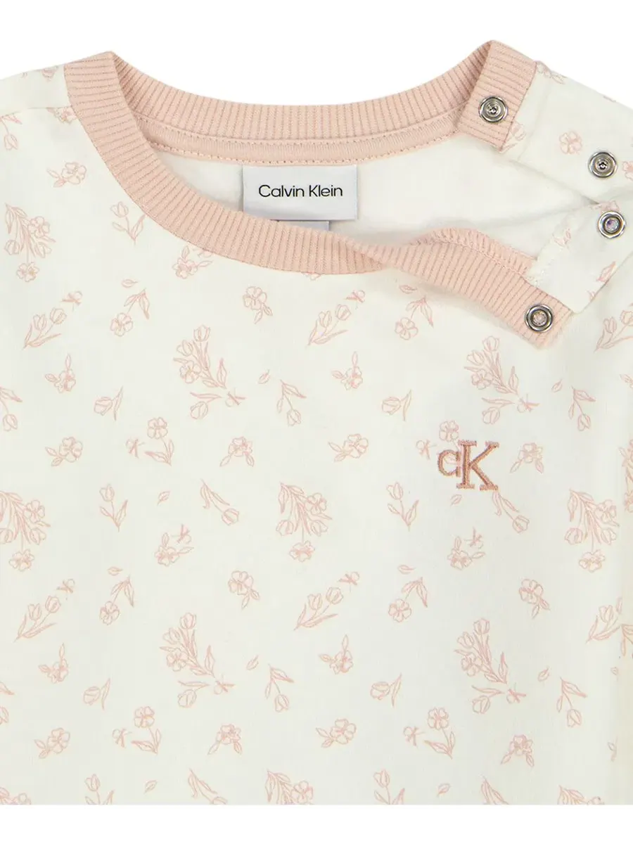 Комплект свитшот и спортивные брюки, флис, с цветочным принтом Calvin Klein — изображение 8 из 9, цапля