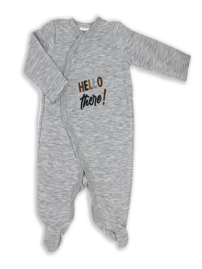 Стеганая футболка Hello There для мальчиков и девочек Baby Mode — серый