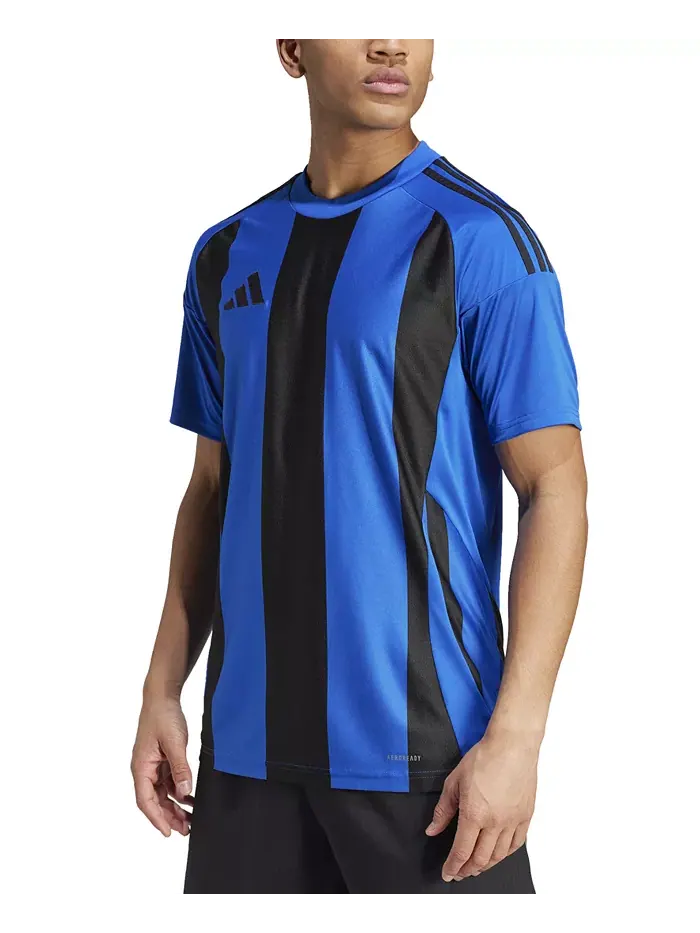 Мужская футболка с полосками и логотипом Jersey adidas — изображение 1 из 4, синий/черный