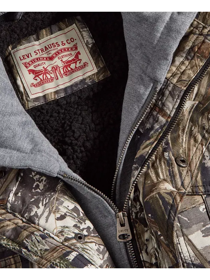 Мужская худи-куртка в стиле Trucker с подкладкой из шерпы и двумя карманами Levi's — изображение 5 из 6, мульти