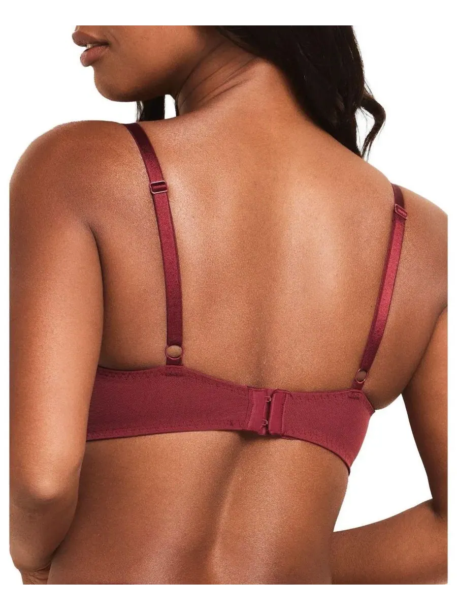 Бюстгальтер с контурной чашкой Mila Contour Plunge Adore Me — изображение 2 из 3, темный красный