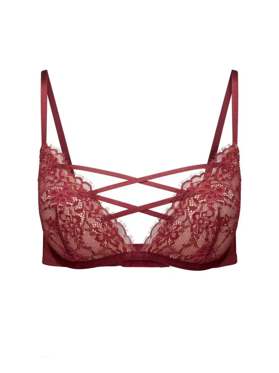 Бюстгальтер с контурной чашкой Mila Contour Plunge Adore Me — изображение 3 из 3, темный красный