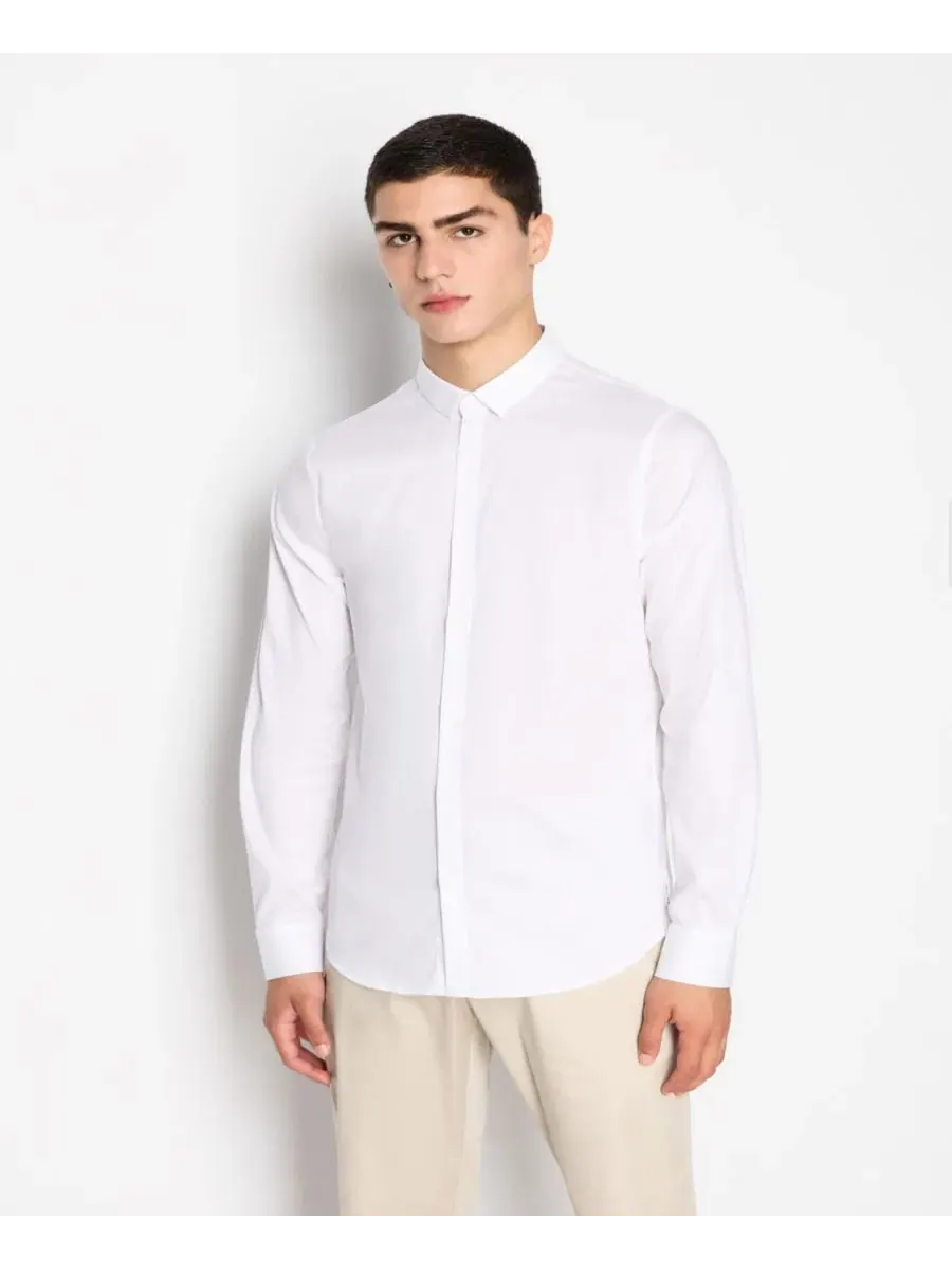 Мужская рубашка slim fit из ультрастретч лиоцелла с длинным рукавом A|X Armani Exchange