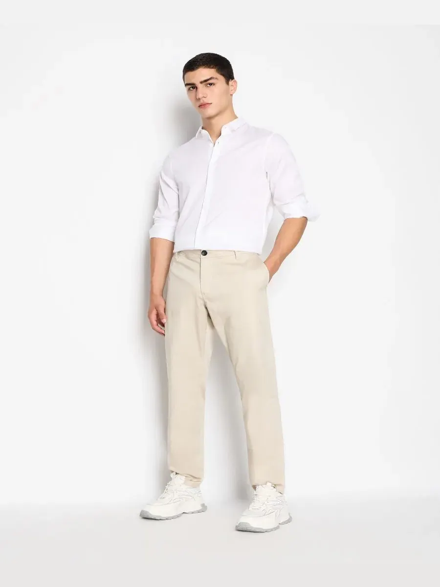 Мужская рубашка slim fit из ультрастретч лиоцелла с длинным рукавом A|X Armani Exchange — изображение 5 из 5, белый