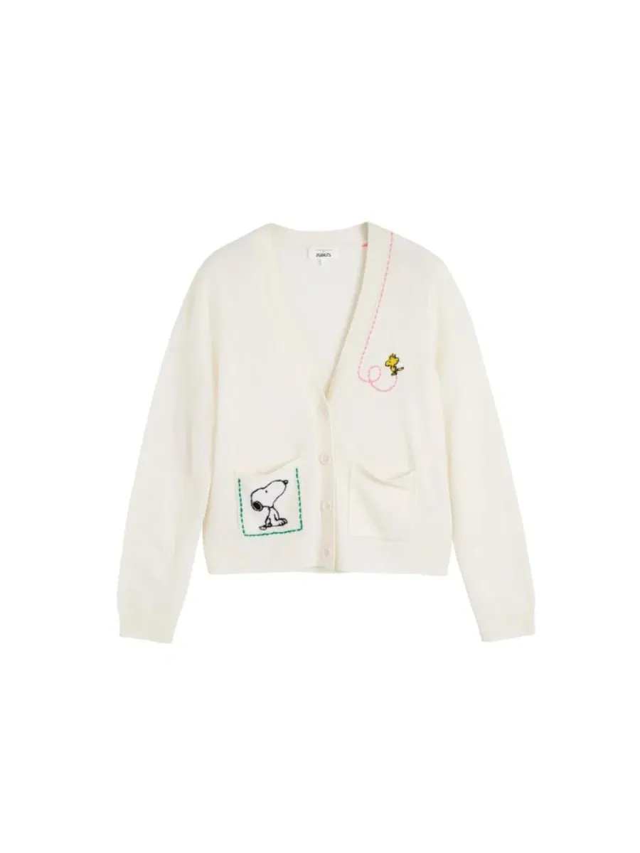 Женский кардиган из шерсти и кашемира с карманом Snoopy Pocket Chinti & Parker — изображение 4 из 4, бежевый