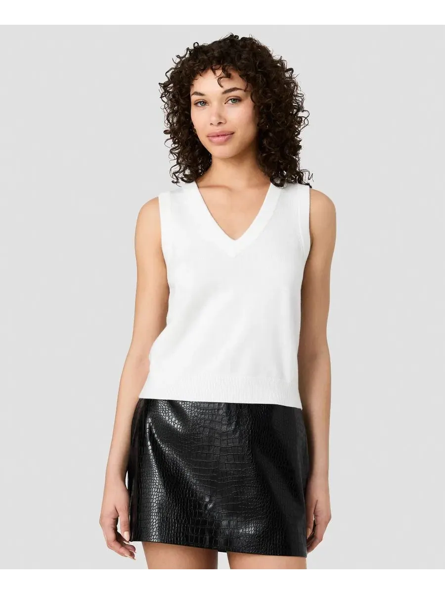 Женский жилет без рукавов Willa V-Neck Sleeveless Knit Vest French Connection — изображение 5 из 6, кремовый