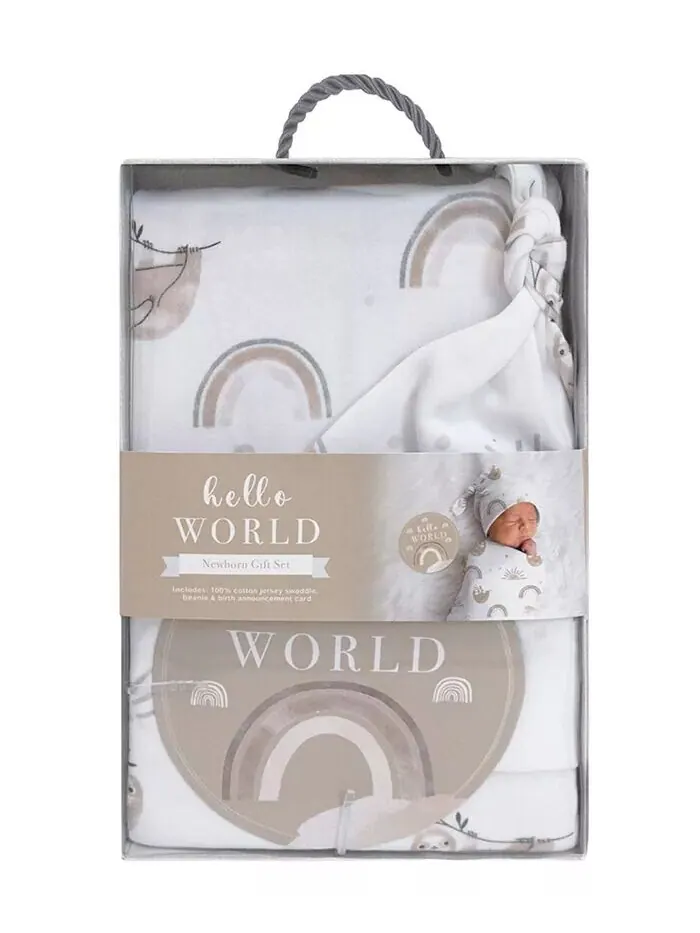 Подарочный набор Hello World для мальчиков и девочек, 3 предмета Living Textiles — изображение 2 из 3