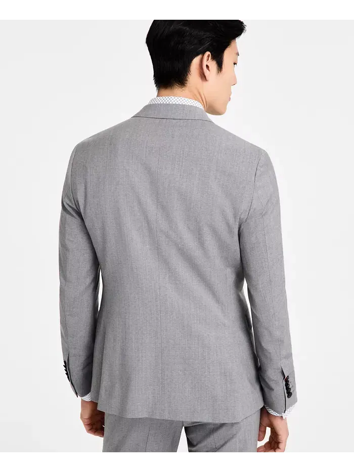 Мужской пиджак современного кроя из шерстяной смеси Hugo Boss — изображение 4 из 4, серый