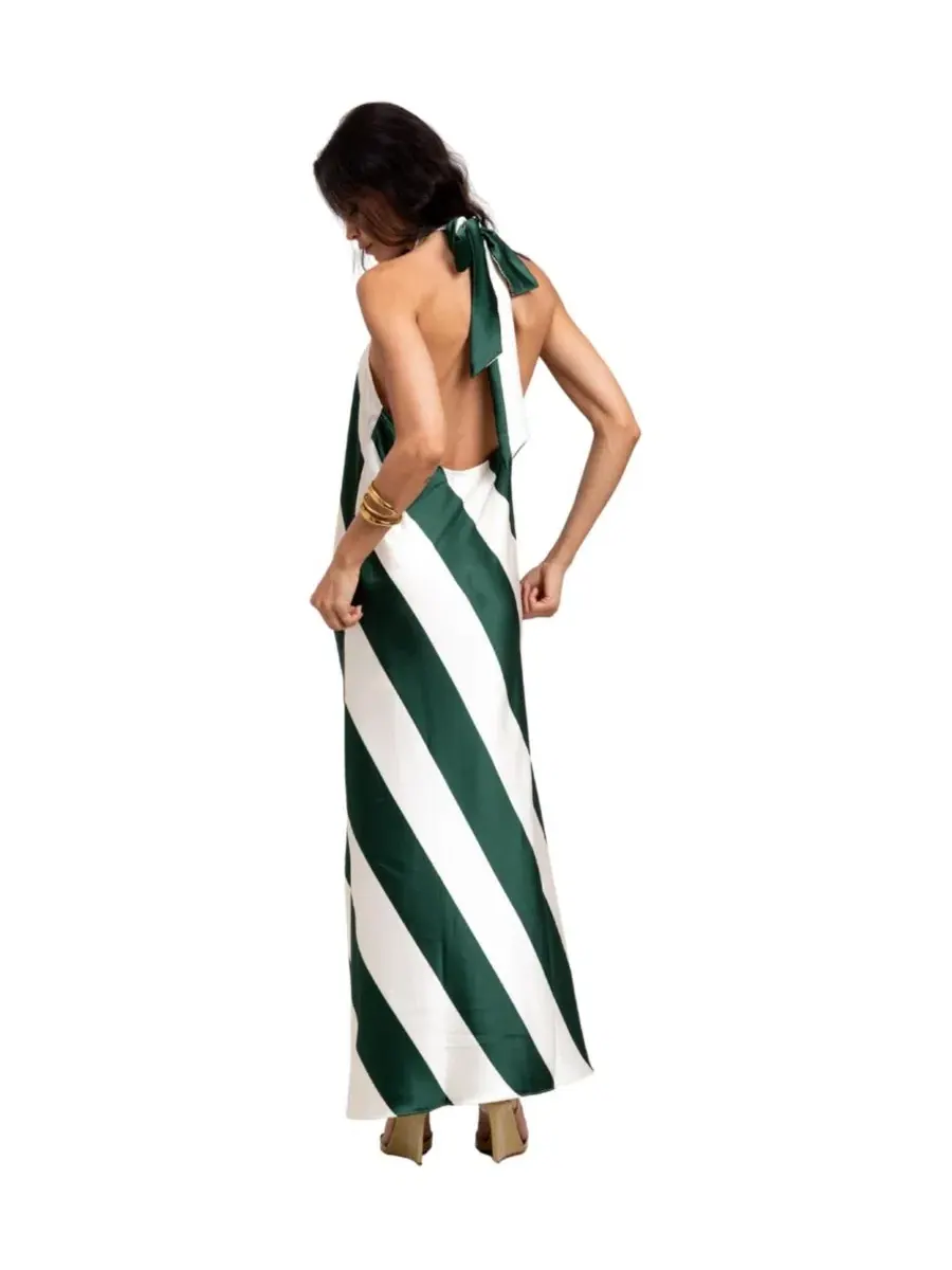 Платье-макси с узлом на шее Vega Dress TORN BY RONNY KOBO — изображение 2 из 3, слоновая кость