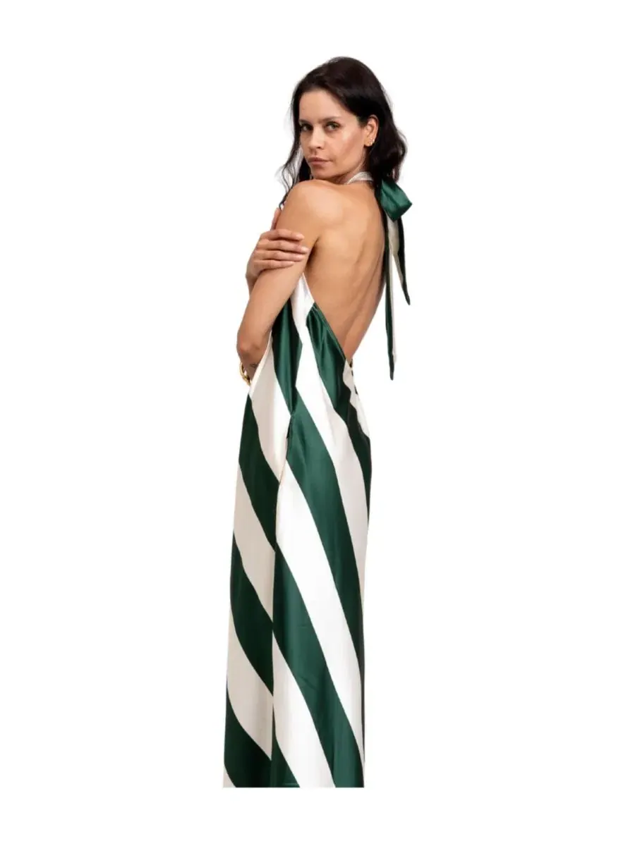 Платье-макси с узлом на шее Vega Dress TORN BY RONNY KOBO — изображение 3 из 3, слоновая кость