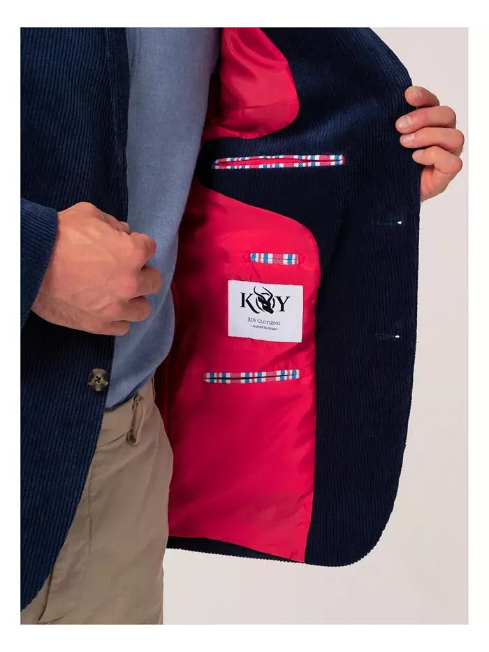 Мужской блазер из премиального корда Koy Clothing — изображение 8 из 8, синий