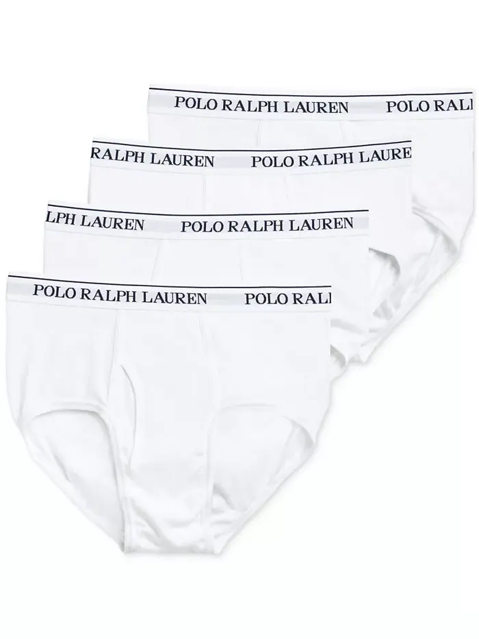 Мужские трусы классического кроя с завышенной посадкой, 4 шт Polo Ralph Lauren — изображение 1 из 3, белый