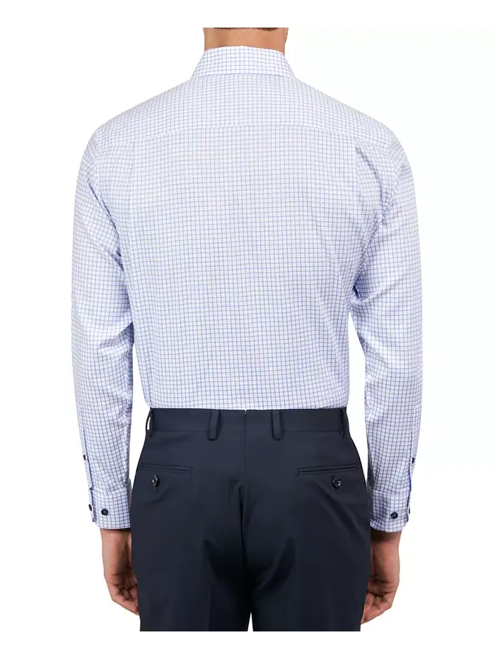 Мужская классическая рубашка Regular-Fit Mini-Check MICHELSONS OF LONDON — изображение 2 из 5, синий