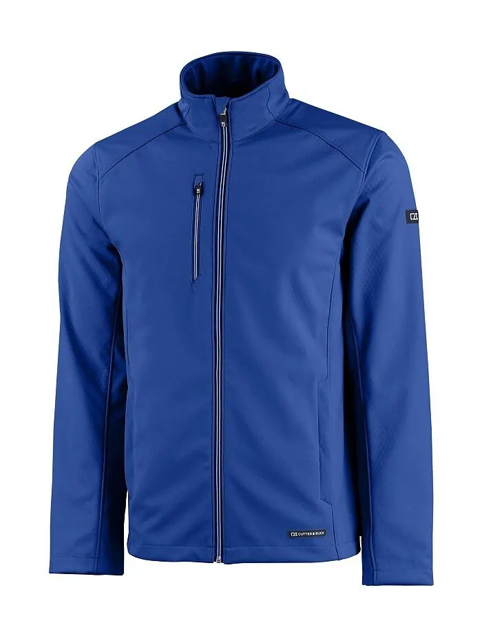 Мужская куртка Evoke Eco Softshell из переработанного материала с полной молнией Cutter & Buck — изображение 1 из 2, синий