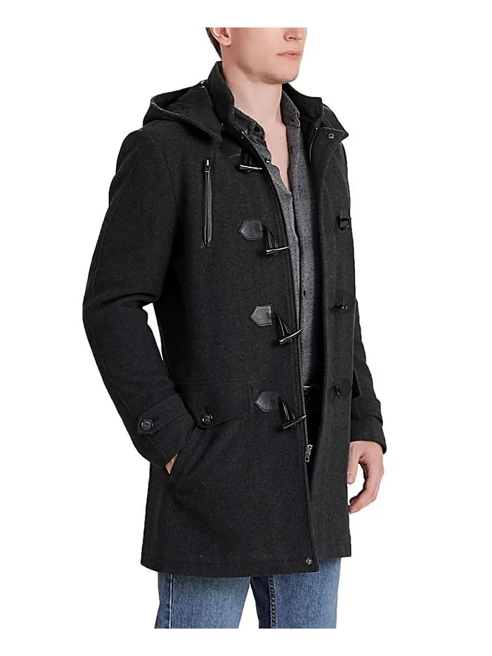 Пальто BGSD Tyson Wool Blend Leather Trimmed — изображение 2 из 3, черный