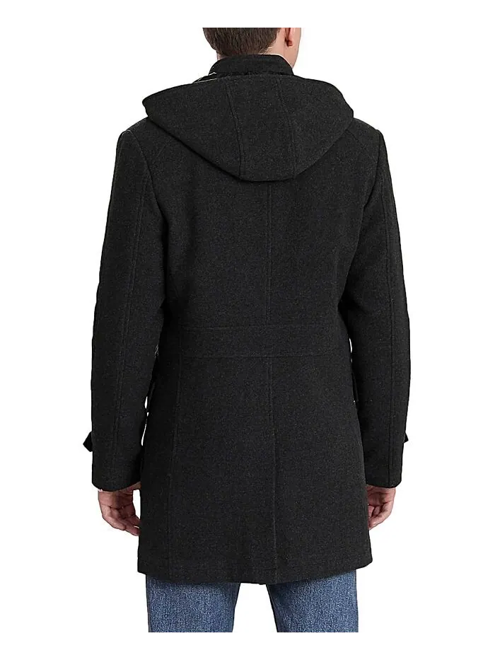 Пальто BGSD Tyson Wool Blend Leather Trimmed — изображение 3 из 3, черный