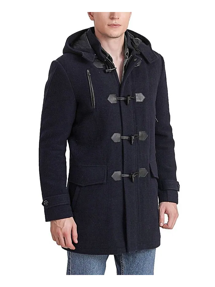 Пальто BGSD Tyson Wool Blend Leather Trimmed