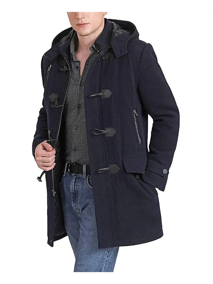 Пальто BGSD Tyson Wool Blend Leather Trimmed — изображение 2 из 3, темно-синий