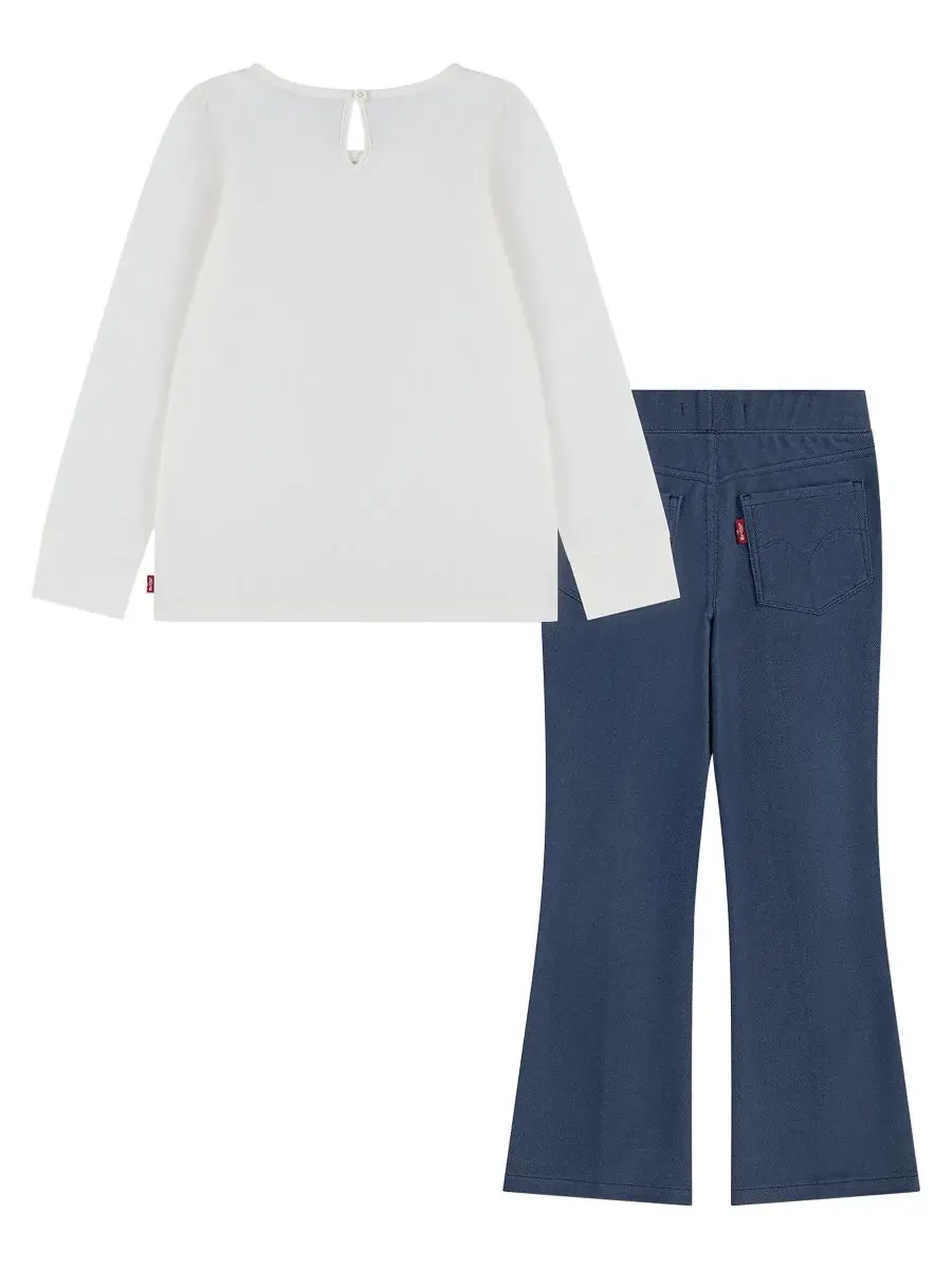 Комплект из футболки с принтом и брюк-клеш, Bear Short-Sleeve T-Shirt and Flared Pants Levi's — изображение 2 из 4