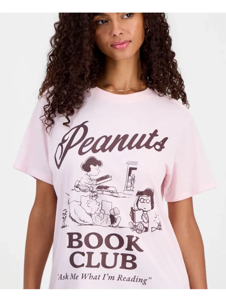 Футболка с принтом Peanuts Book Club Grayson Threads, The Label — изображение 3 из 4, розовый