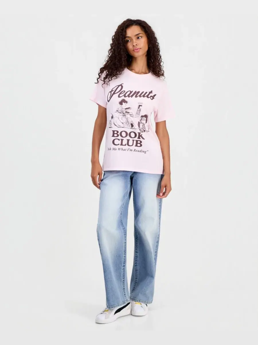 Футболка с принтом Peanuts Book Club Grayson Threads, The Label — изображение 4 из 4, розовый