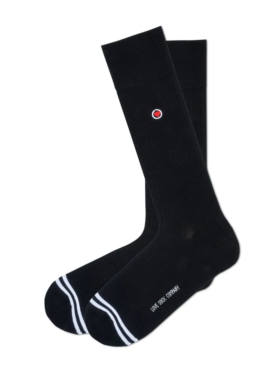 Мужские ребристые однотонные носки Love Sock Company — черный