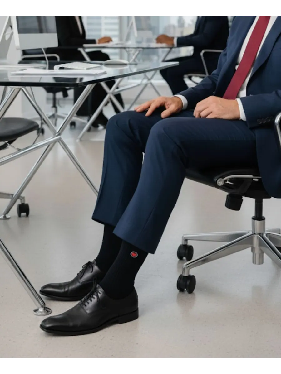 Мужские ребристые однотонные носки Love Sock Company — изображение 4 из 4, черный