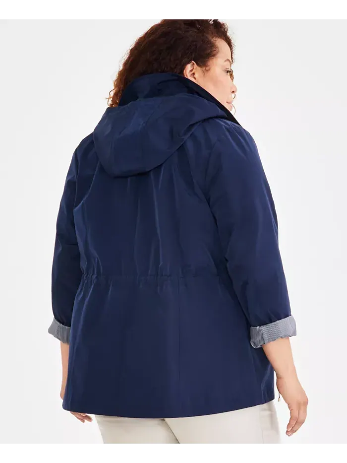 Женская укороченная анорак-куртка с капюшоном Style & Co — изображение 6 из 7, синий