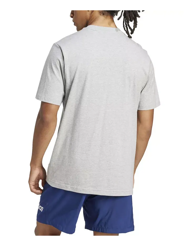 Мужская футболка Essentials Regular-Fit с линейным логотипом Adidas — изображение 2 из 2, серый