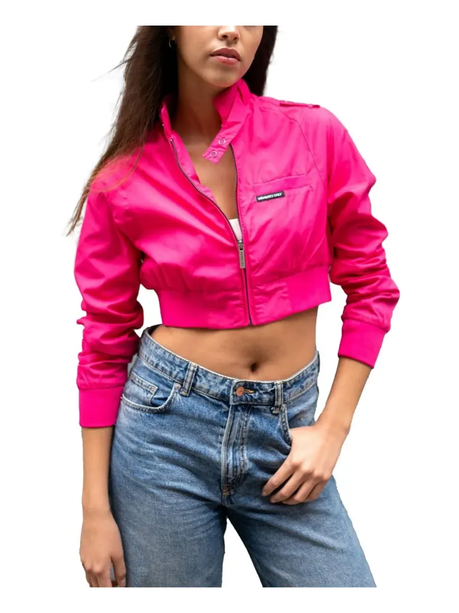 Женская мини-укороченная куртка-борцовка Members Only — изображение 2 из 8, розовый