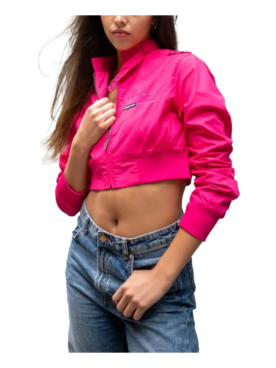 Женская мини-укороченная куртка-борцовка Members Only — изображение 3 из 8, розовый