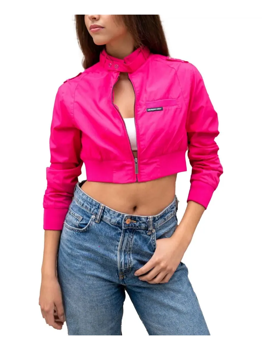 Женская мини-укороченная куртка-борцовка Members Only — изображение 5 из 8, розовый