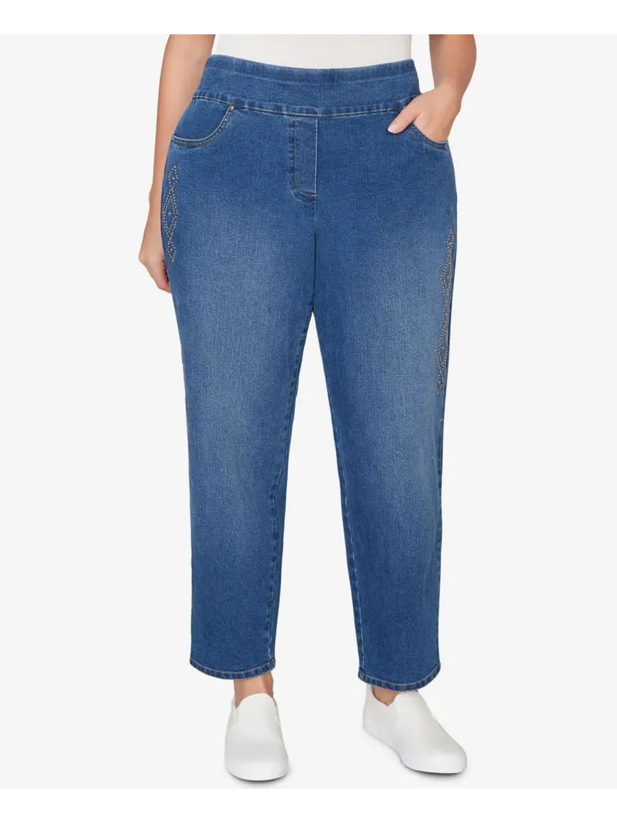 Джинсы Austin Geometric Heat Set Super Stretch Denim больших размеров Alfred Dunner