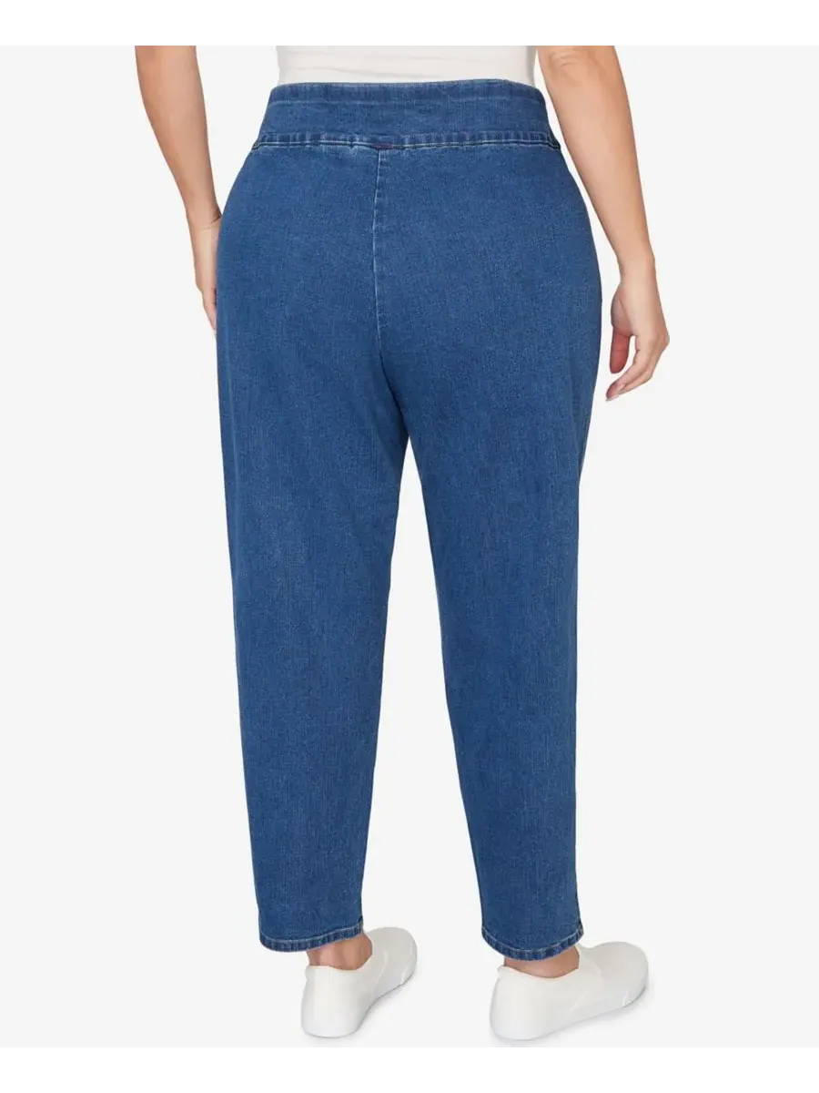 Джинсы Austin Geometric Heat Set Super Stretch Denim больших размеров Alfred Dunner — изображение 5 из 5, индиго