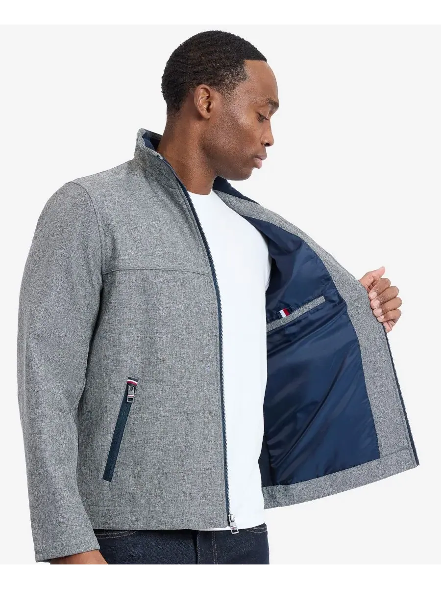 Мужская куртка-хипстер из софтшелла с длинными рукавами Tommy Hilfiger — изображение 3 из 5, серый
