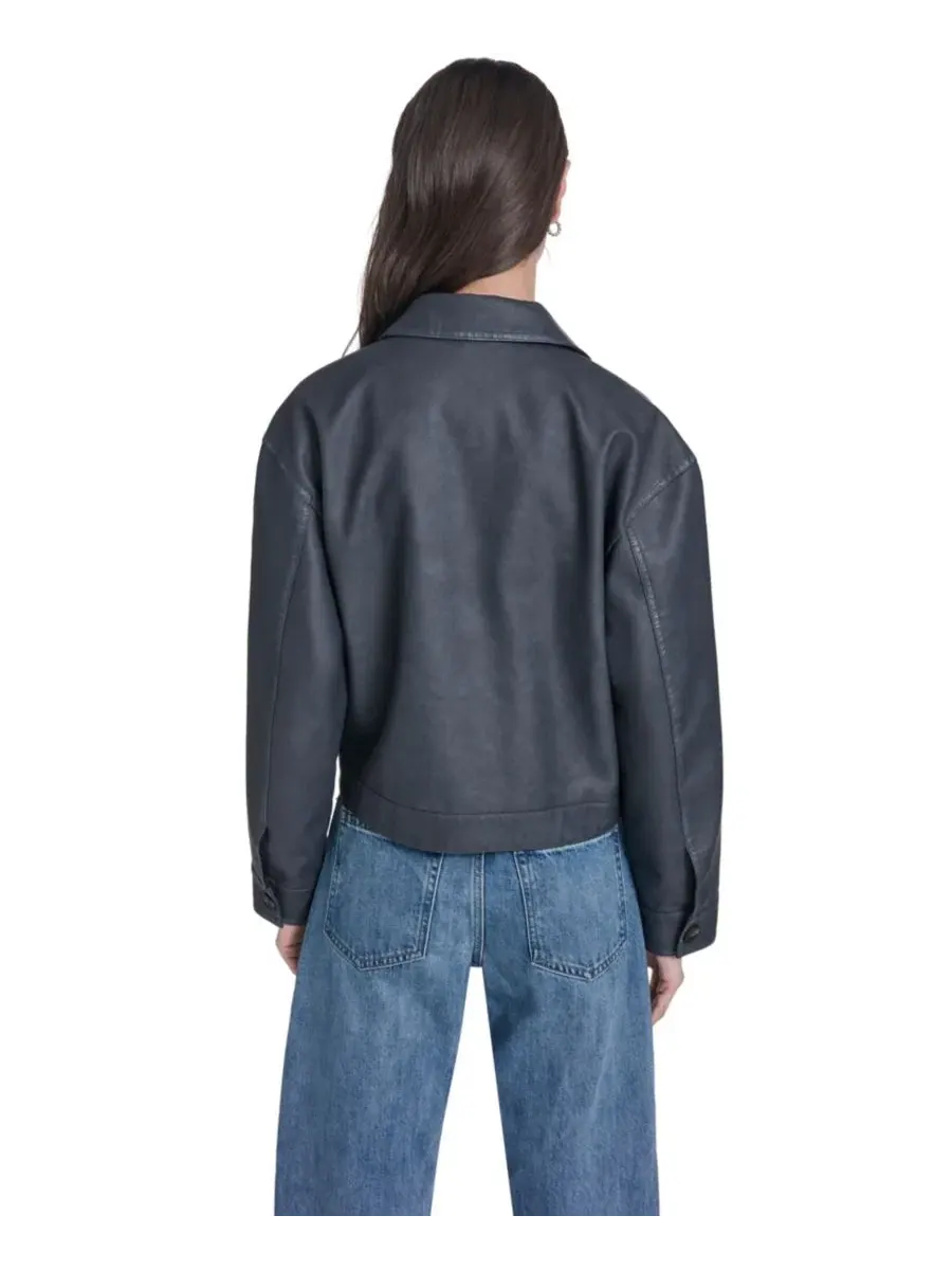 Женская куртка-рубашка из искусственной кожи с застежкой на пуговицы Levi's — изображение 5 из 5, джинсовый синий