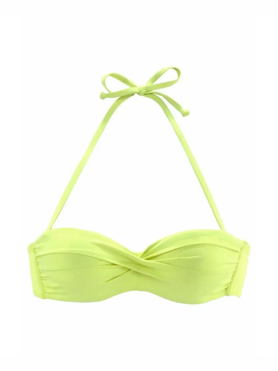 Коллекция бикини-топов и трусиков Twist Bandeau Lascana — изображение 6 из 8, яркий зеленый