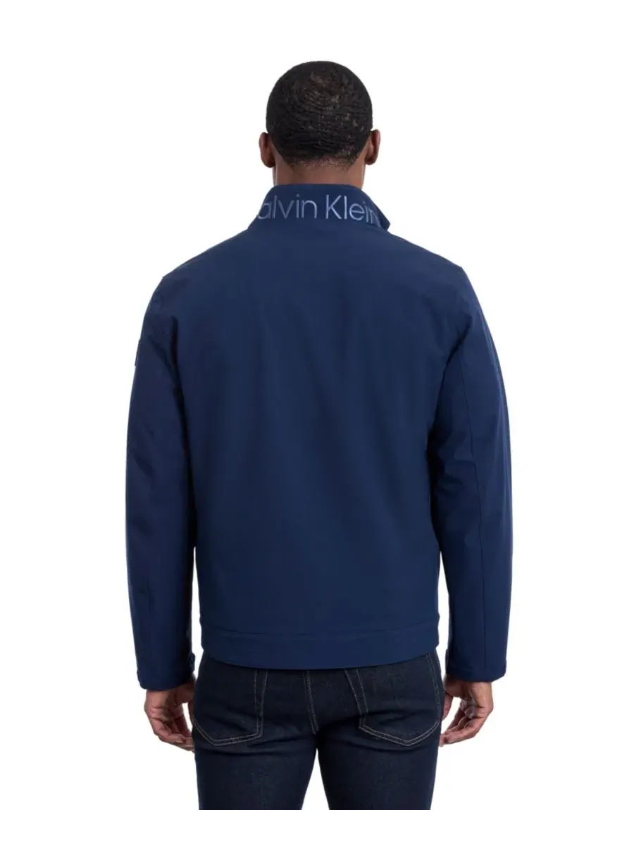 Мужская куртка из софтшелла с флисовой подкладкой, воротник-стойка Calvin Klein — изображение 5 из 5, серебристый