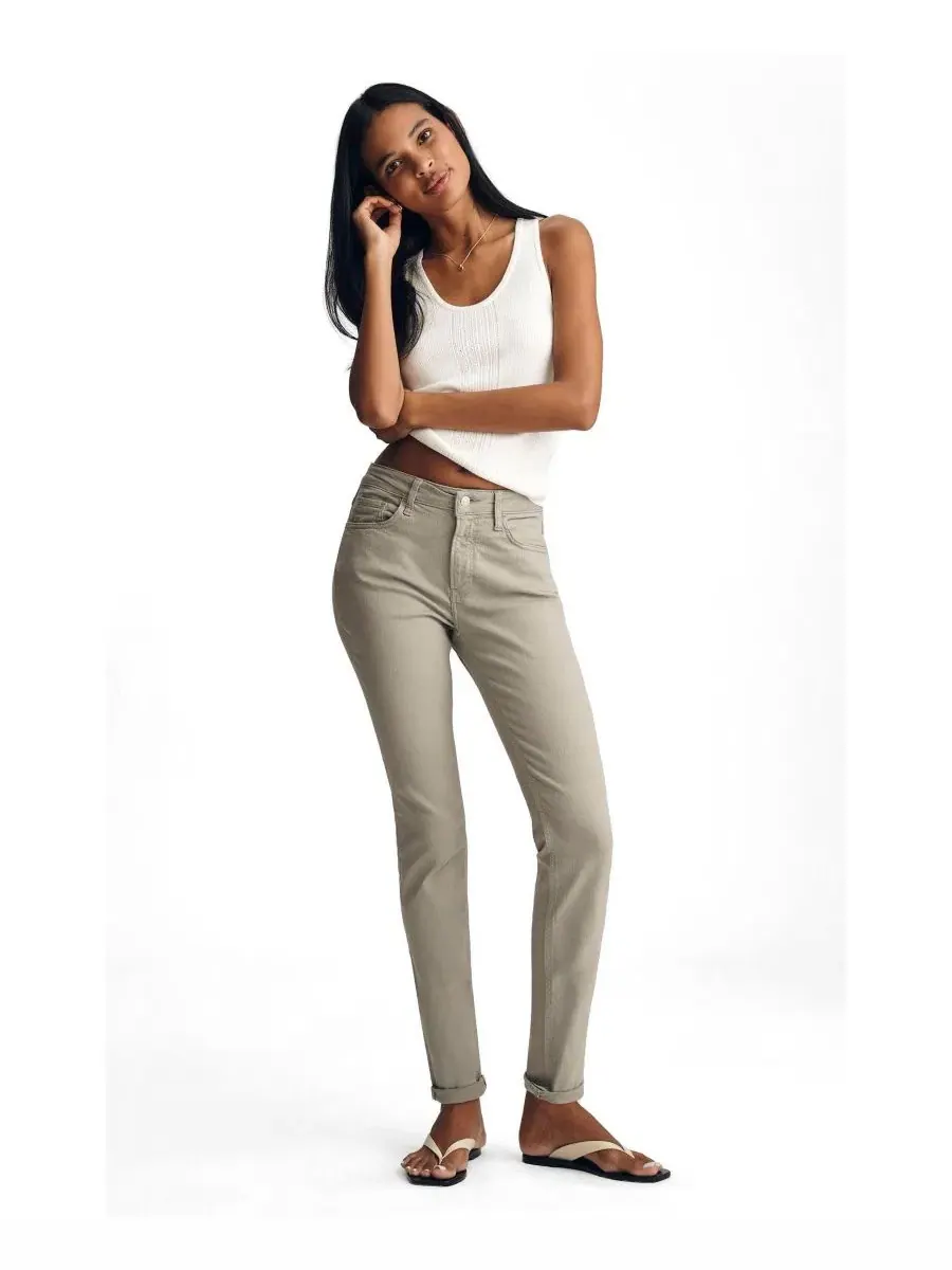 Джинсы женские свободного кроя с зауженным низом Kathleen Mid Rise Boyfriend Desert Sage Flex Blue — синий