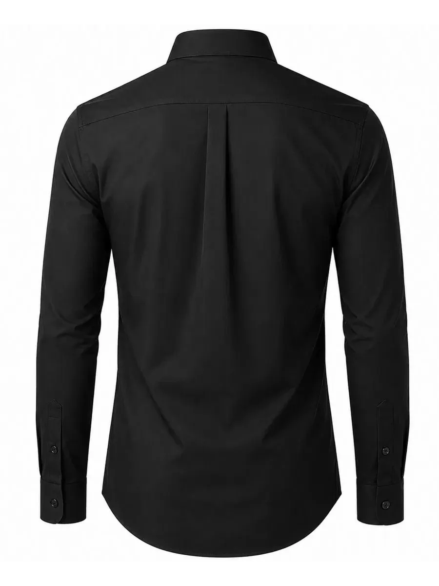 Мужская рубашка с длинным рукавом, слим-фит, из стрейч-хлопка James Tailor — изображение 2 из 3, черный