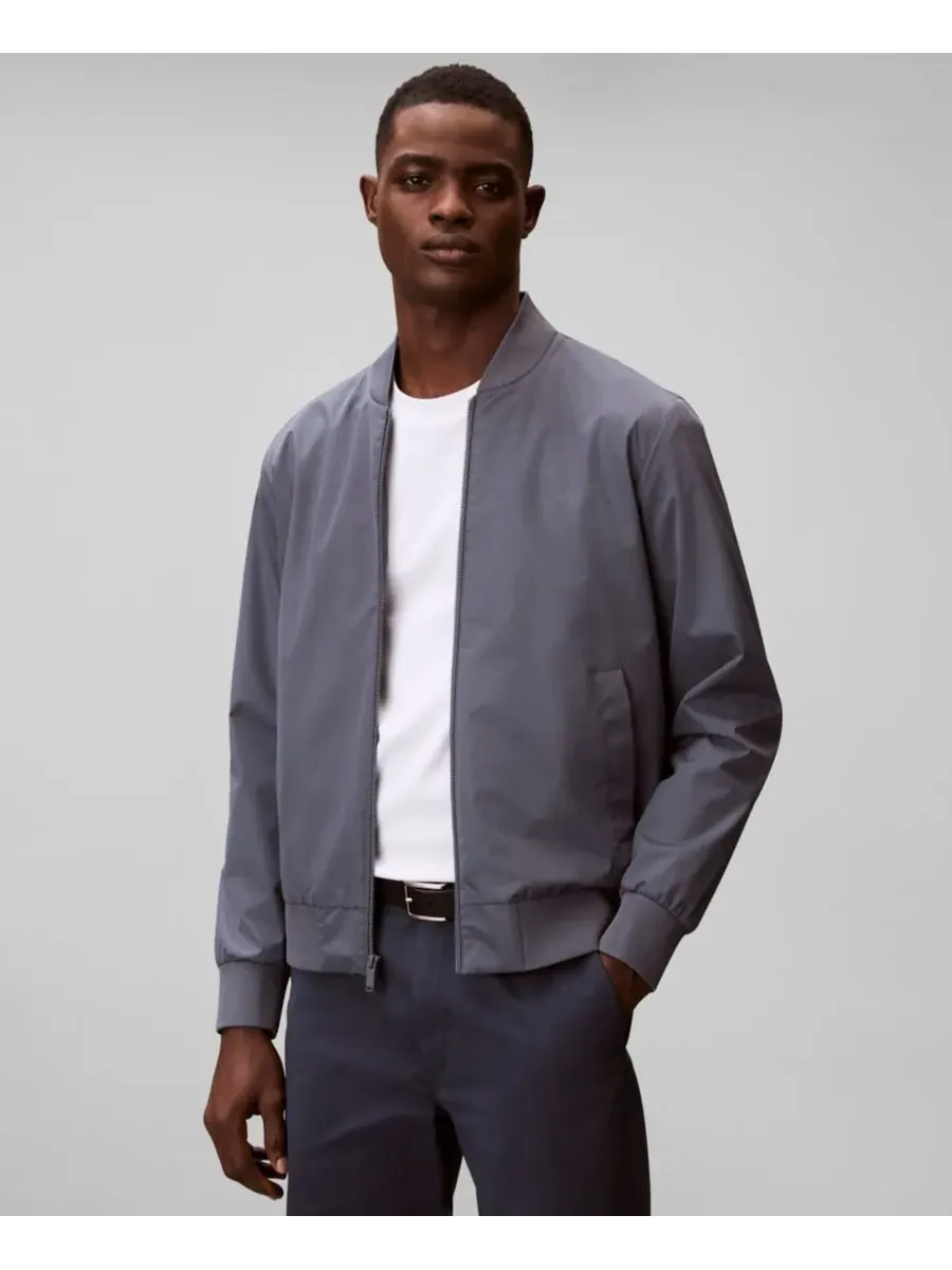 Мужская куртка-бомбер Birdseye с круглым воротником Calvin Klein — изображение 1 из 5, темно-синий