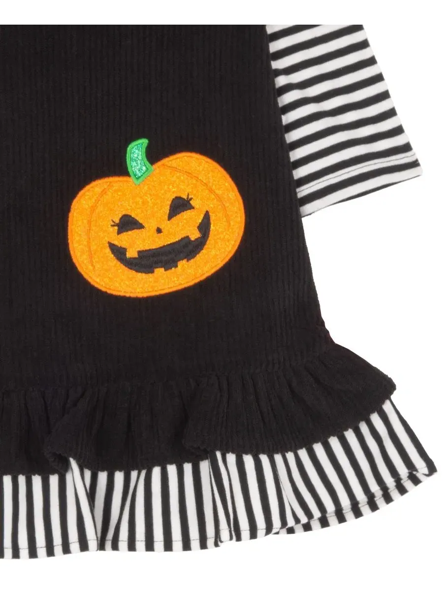 Комплект из топа с длинным рукавом и сарафана с аппликацией тыквы, Pumpkin Applique Rare Editions — изображение 5 из 5