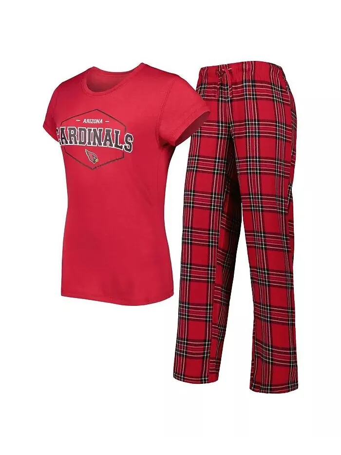 Женский комплект для сна Cardinal, черная футболка и штаны с эмблемой Arizona Cardinals Concepts — изображение 1 из 1