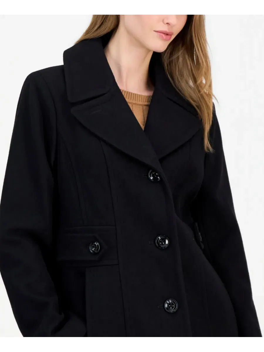 Женское однобортное пальто-пиджак Anne Klein — изображение 3 из 3, черный