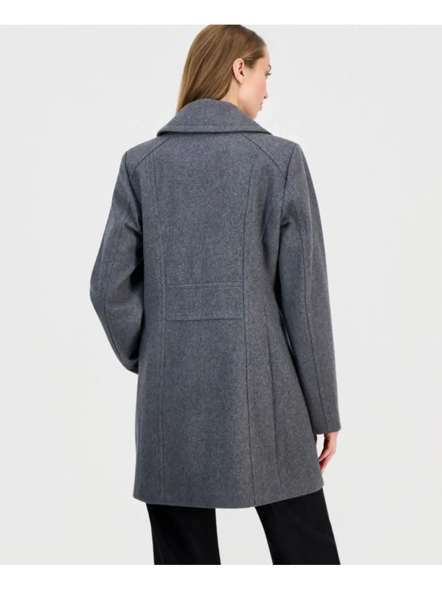 Пальто-тренч однобортное Anne Klein — изображение 2 из 3, серый
